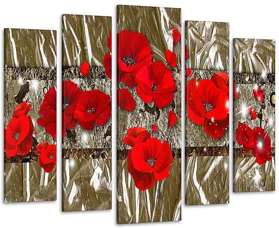 Модульная картина Цветы Абстракция Art-212_5 90х132 см Киев