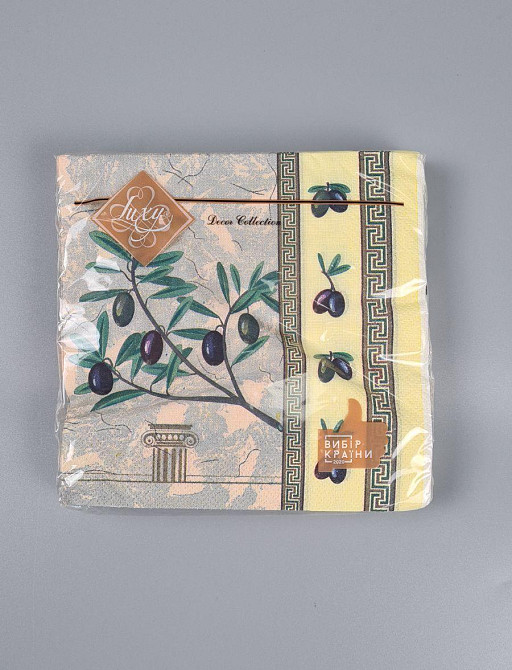 Серветки паперові (ЗЗХЗЗ, 18 шт.) "Греча оливка" Luxy (1 пачка) Харків - фото 1