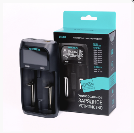 Зарядное устройство 2x18650 и др./ от USB / Videx UT201 Днепр