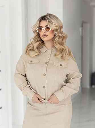 Жіночий костюм з мікровельвету Favorit 42-44, Бежевий Київ