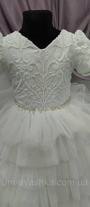 Длинное белое платье на рост 134-146 Кривой Рог - изображение 2