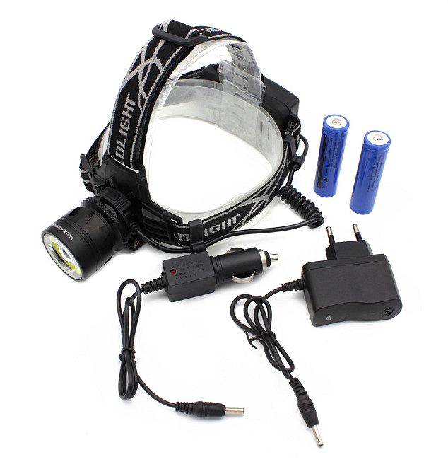 Налобний фонар PL126, Акк., T6 LED, Zoom, автомобільна зарядка Дніпро - фото 4