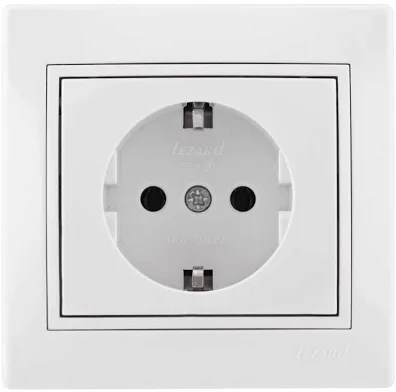 MIRA Розетка із заземленням білий з білою вставкою Lezard Харків