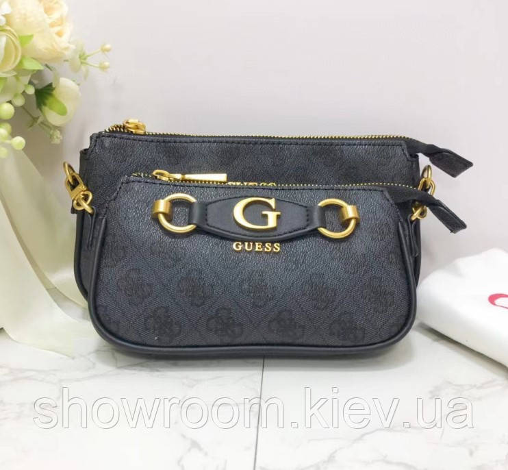 Женская сумочка с органайзером на плечо Guess (865470) серая Киев - изображение 3