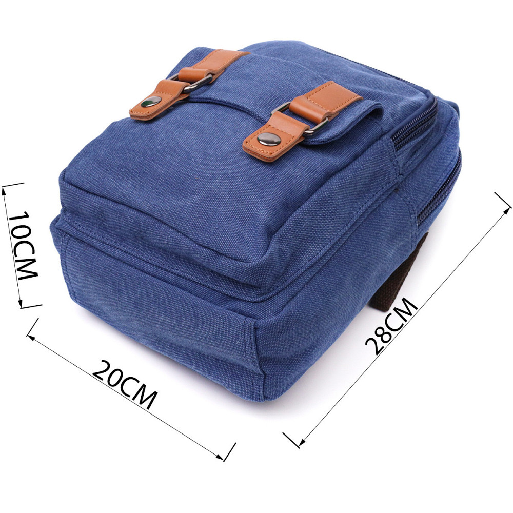 Універсальна сумка-рюкзак із двома відділеннями із щільного текстилю Синій (Vintage) Київ - фото 7