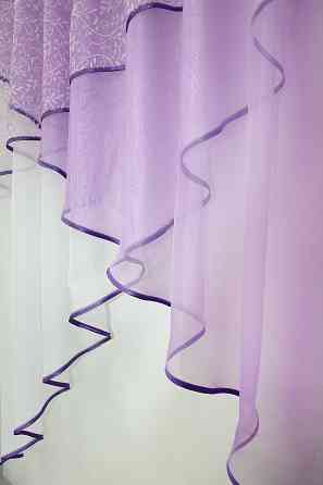 Кухонная занавесь (285х170см) цвет сиреневый с белым 00к 59-338 Киев