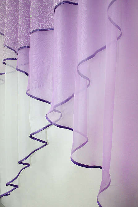 Кухонная занавесь (285х170см) цвет сиреневый с белым 00к 59-338 Киев - изображение 4