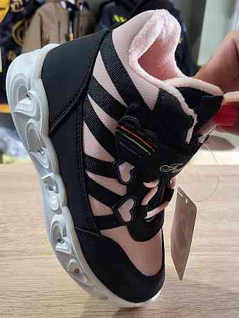 Детские демисезонные ботинки хайтопы для девочек LED 29 Николаев