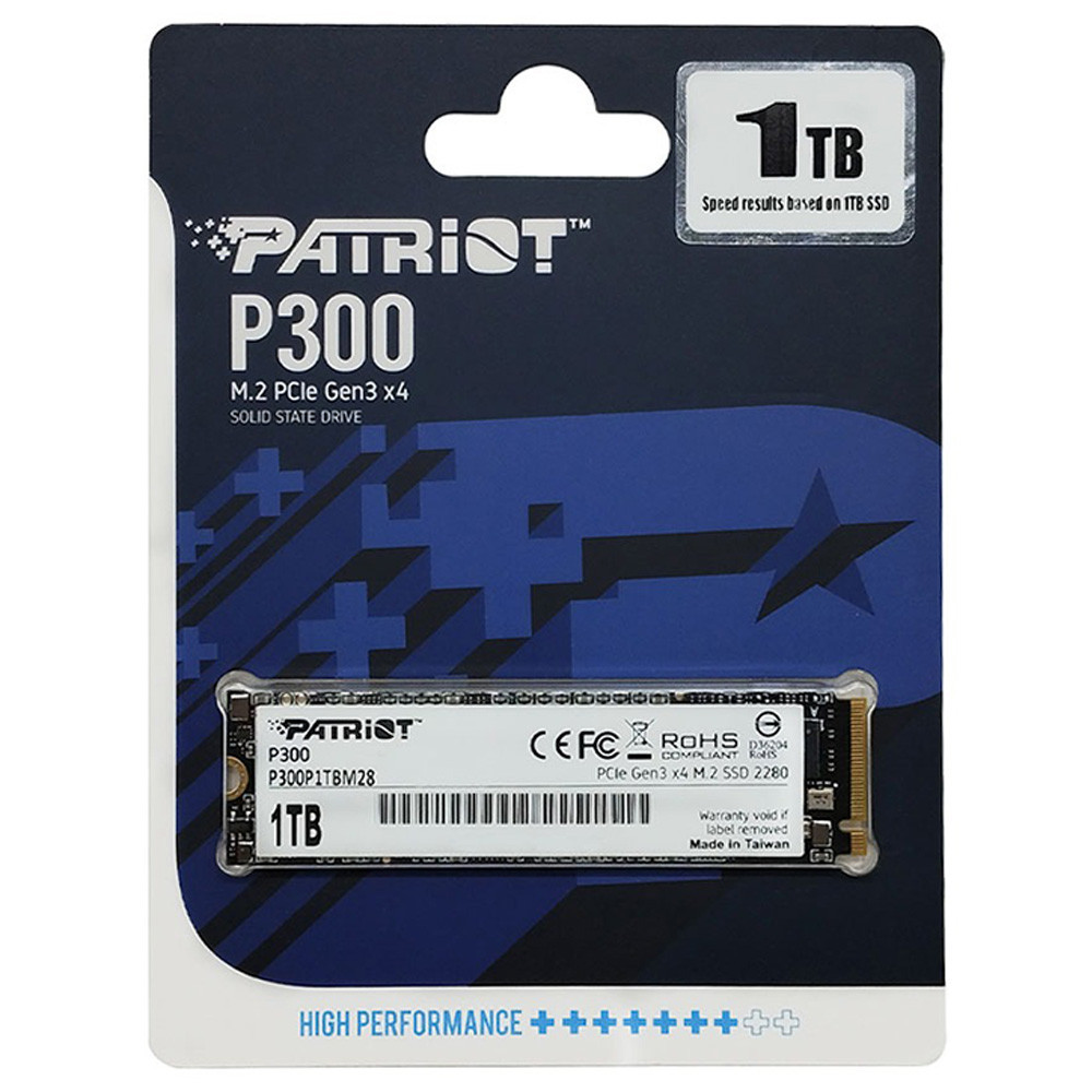 Накопичувач SSD M.2 Patriot P300 1TB NVMe 2280 PCIe 3.0x4 3D NAND TLC Київ - фото 2