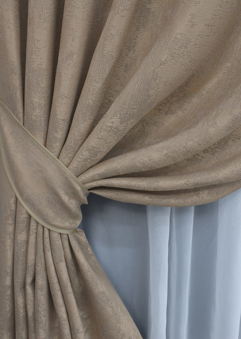 Комплект готових штор VR-Textil Жакард Sultan XO № 1680ш Темно-бежевий 100х275 см 2 шт (31-764) Київ - фото 4