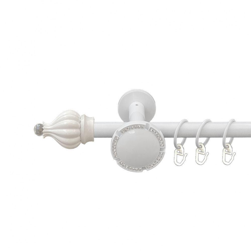 Карниз Orvit Таджа-Кристал металевий однорядний розета реверс фламо гладка труба кільце металеве Арктіс 19 мм 200 см (00-00013229) Львів - фото 1