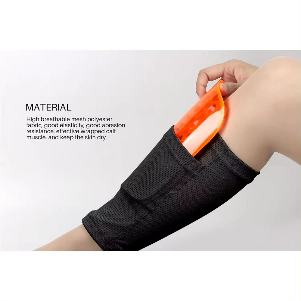 Щитки футбольные дышащие с рукавами для голени CZST-236 Size:M, оранжевые Каменец-Подольский - изображение 2