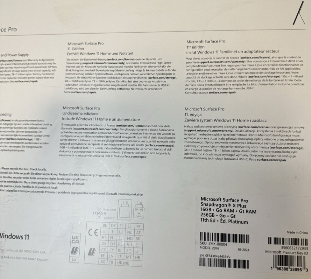 Планшет Microsoft Surface Pro 11th Edition Snapdragon X plus 16gb 256GB Platinum Київ - фото 4