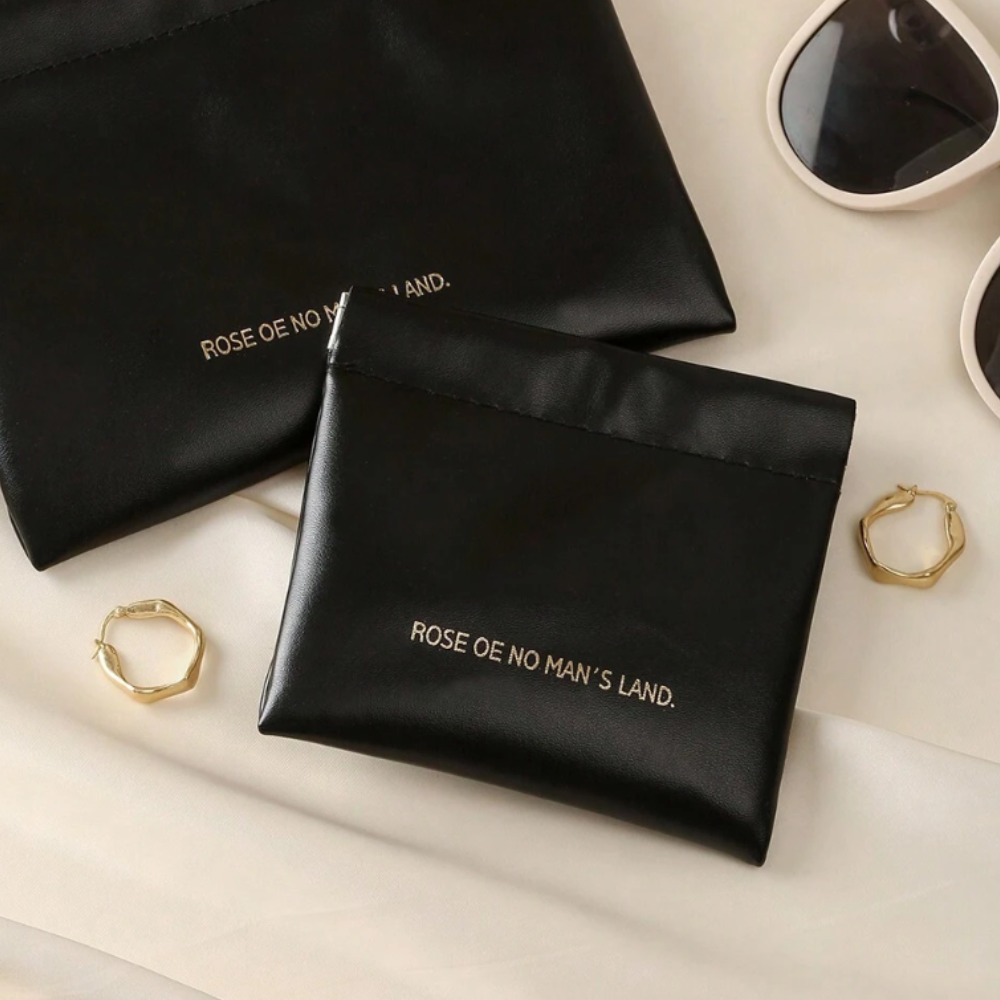 Набор косметичек портативные 2 шт для хранения аксессуаров,футляры для мелочей размер 14х18 и 11х12 см черные Каменец-Подольский - изображение 7