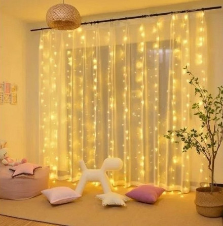 Світлодіодна гірлянда Штора 3х3м 400 LED Теплий білий Вінниця - фото 7