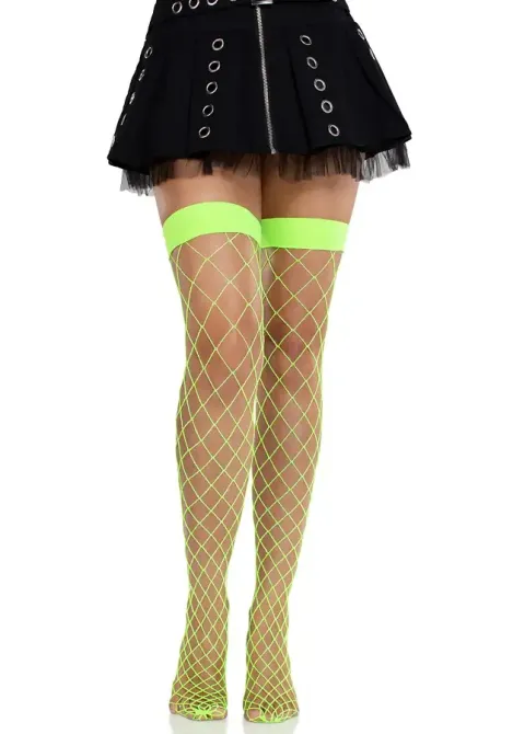 Панчохи у велику сітку Leg Avenue Fence Net Thigh Highs Neon Green, one size Львів - фото 4