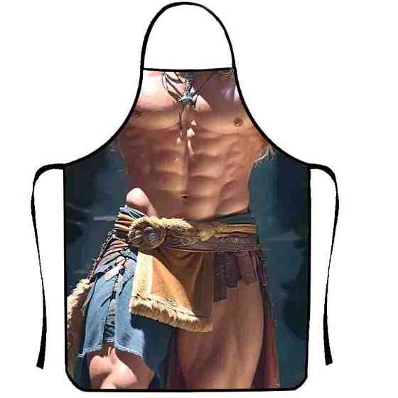 Прикольний фартух для чоловіків голий торс 80 на 60 см різнобарвний Київ