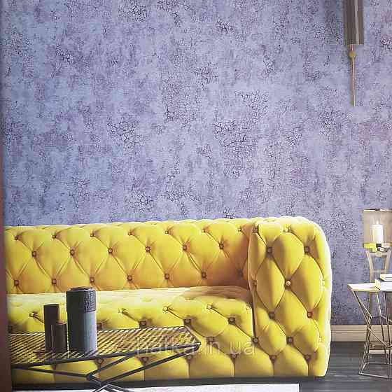 Обои метровые винил на флизелине Decowall Retro под штукатурку под старину эффект потертости голубые с серым Киев