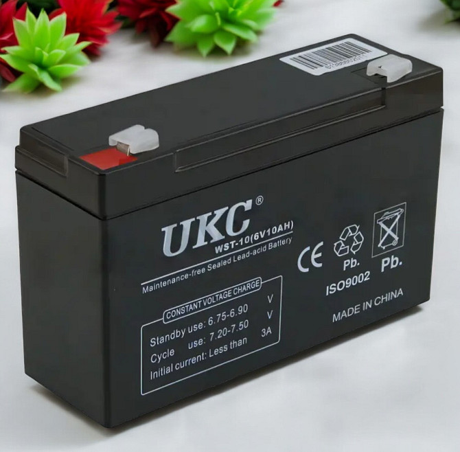 Герметичний гелевий акумулятор UKC 6V 10Ah 2709 для ліхтарів, іграшок, ДБЖ та автономних пристроїв Одеса - фото 1