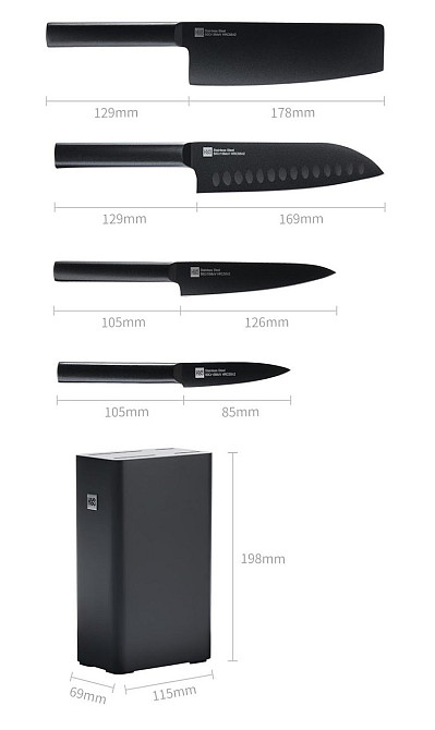 Набір ножів Xiaomi HuoHou Set of Knives with Stand 5 in 1 (HU0076) Чернівці - фото 3