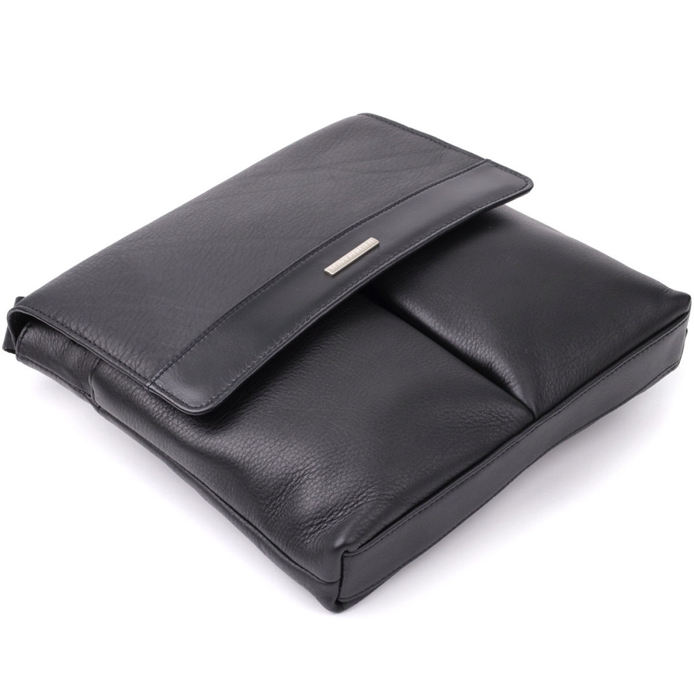 Чоловіча сумка через плече із зернистої натуральної шкіри Tony Perotti 20865_1 (9270G-25 nero) Чорний Київ - фото 5