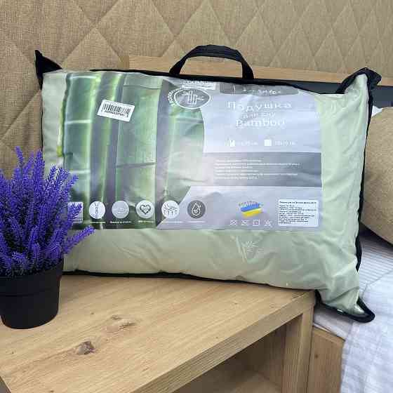 Подушка для сну гіпоалергенна Decorator Bamboo 50x70х20 см, колір фісташковий (84-176) Київ