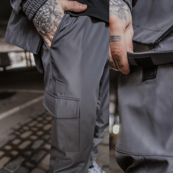Костюм Softshell куртка з капюшоном і штани з манжетами софтшел сірий Easy M Одеса
