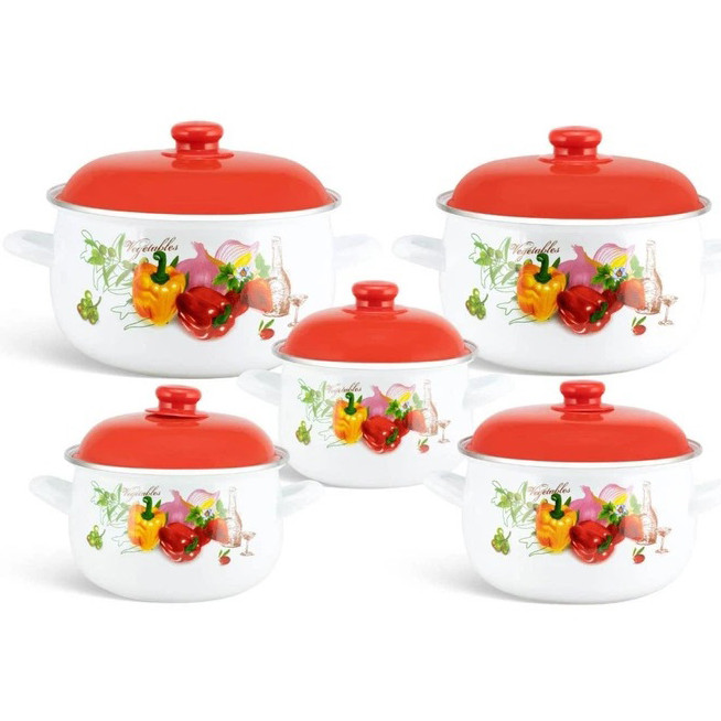 Фирменные наборы кастрюль, Красивый набор кастрюль с антипригарным покрытием, Набор посуды для дома PT-37 Львов - изображение 1