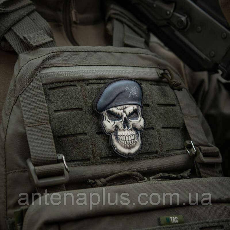 Череп у береті Гірської піхоти шеврон / патч Київ - фото 2
