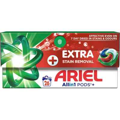 Капсули для прання Ariel Pods+ All-in-1 Extra Stain Removal Екстрасила виведення плям 26 шт. (8700216765305) Вінниця