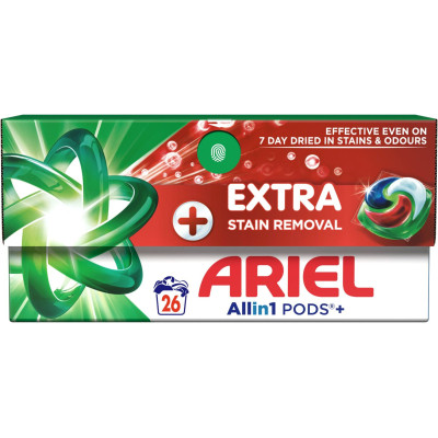 Капсули для прання Ariel Pods+ All-in-1 Extra Stain Removal Екстрасила виведення плям 26 шт. (8700216765305) Вінниця - фото 1
