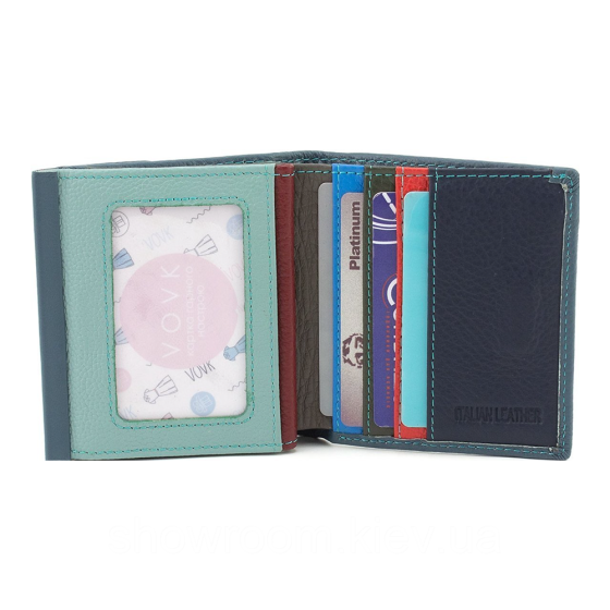 Невеликий жіночий шкіряний гаманець (902) блакитний Київ