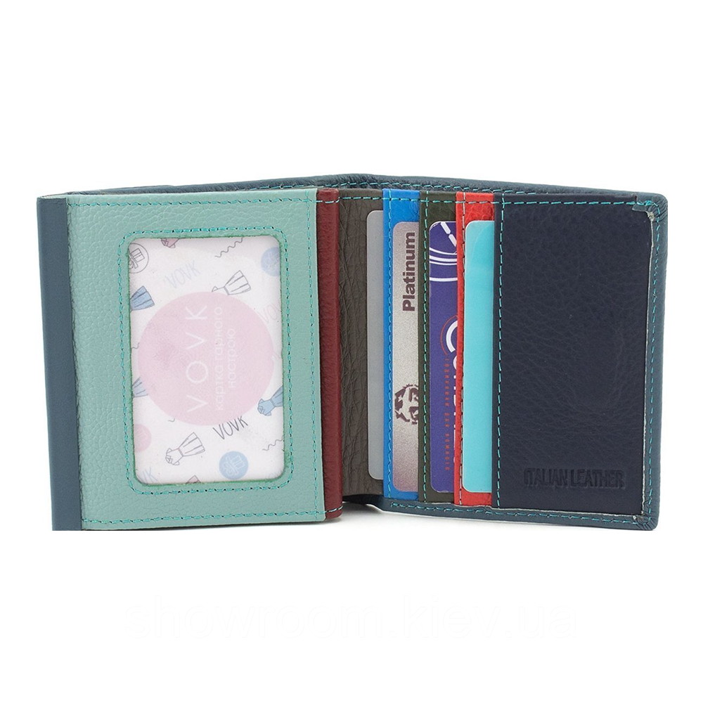 Невеликий жіночий шкіряний гаманець (902) блакитний Київ - фото 6