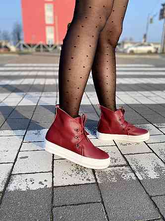 Черевики жіночі EA-2990 бордові еко-шкіра весна-осінь 39р.-24,5см. 40р.-25см. (1352) Коломыя