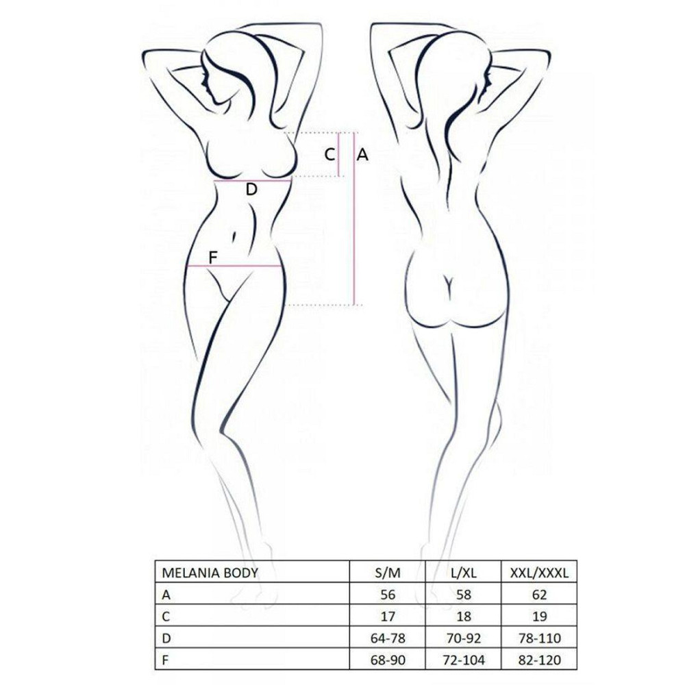 Боді Passion MELANIA BODY S/M, black Sex Aura Київ - фото 5