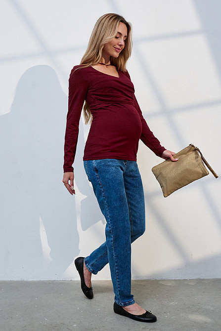 Джинсы для беременных Mom Fit для будущих мам со специальным поясом S (44) Leyton Юла Мама синий Кривой Рог - изображение 6