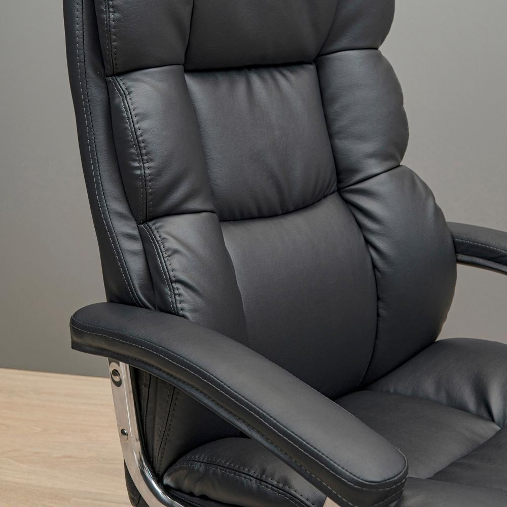 Офісне крісло керівника ManhattanDesign Хром MultiBlock М-3 Натуральна шкіра Lux Madras Італія Black (Прогумовані колеса) Днепр - изображение 5