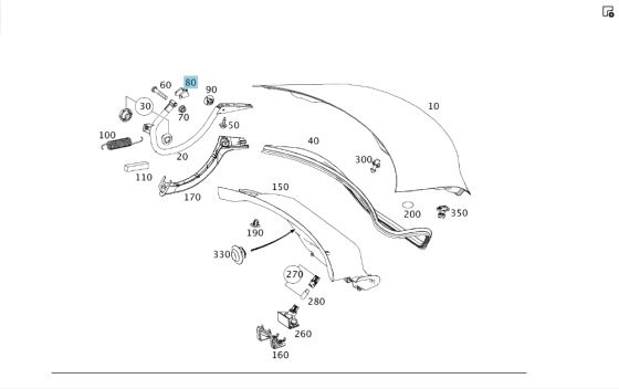 Mercedes-Benz  A2127500026 Гумовий відбійник петлі кришки багажника C-Class Coupe С205 C-Class W205 E-class W213 E-class Coupe C238 CLS C257 E-class W Одеса