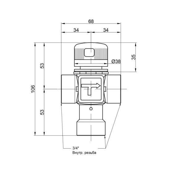Змішувач термостатичний Icma 3/4" No143 Київ