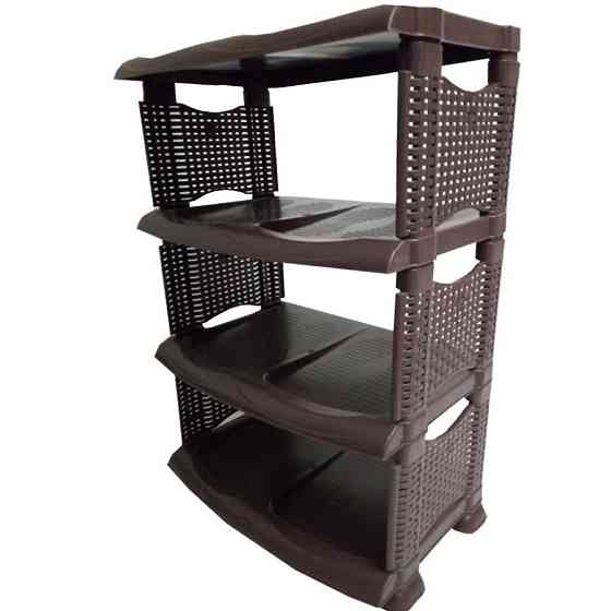 Полка для обуви Ротанг 4 секции коричневая Харьков