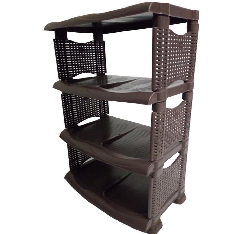 Полка для обуви Ротанг 4 секции коричневая Харьков - изображение 1