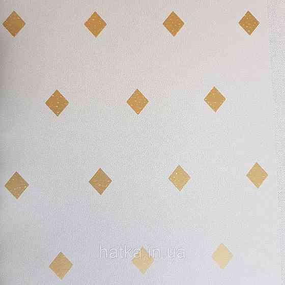 Шпалери вінілові на флізелін Caselio Mystery 0.53х10 м геометрія яскраві ромби золотисті на кремовому Київ
