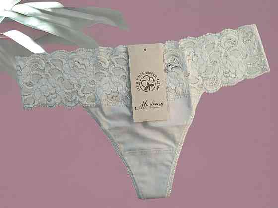 Стринги жіночі з бавовни з мереживним поясом колір Шампань Marsana 01-008 XL Київ