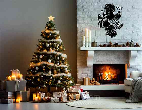 Декоративное настенное Панно «Снеговик», Декор на стену 70*52 см, Черный Киев