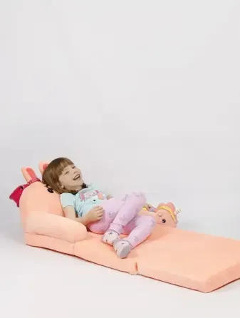 GRAND Мягкое детское кресло плюшевое, мягкое кресло-кровать для детей Зайчик Розовый Коломия