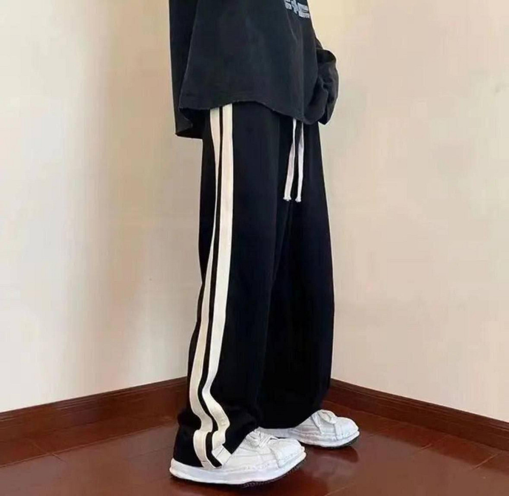 Унисекс брюки оверсайз кроя с лампасами двунить Одесса - изображение 4