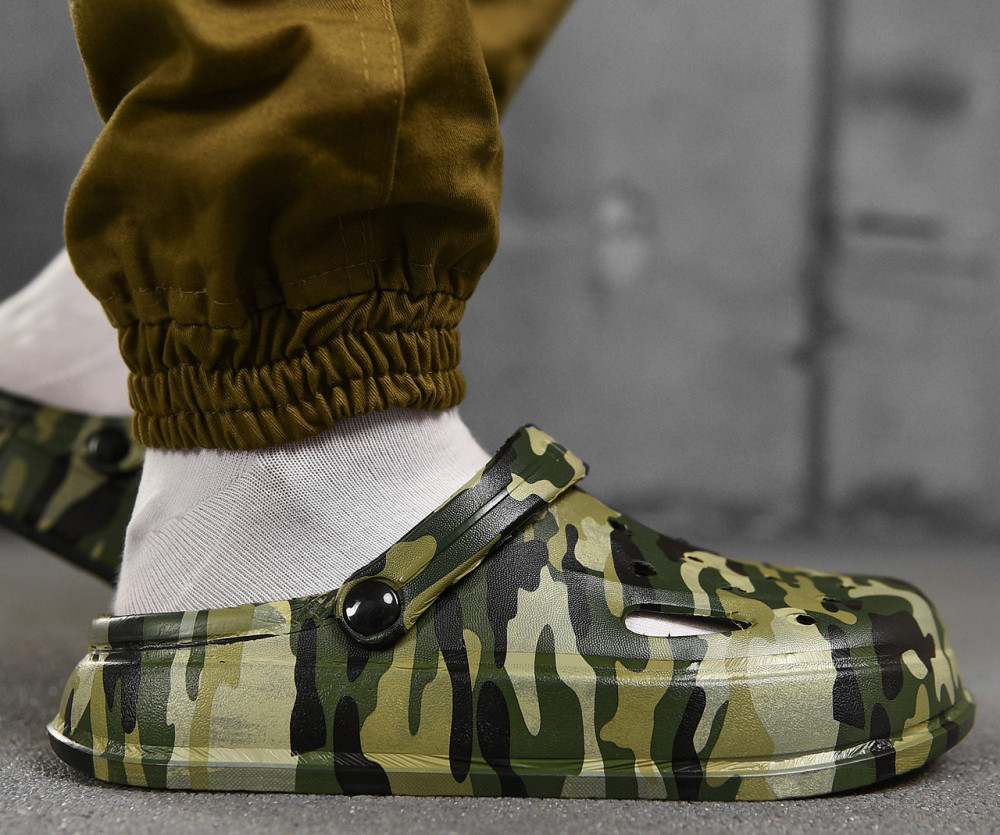 Кроксы мужские мультикам камуфляжные олива хаки сабо Одесса - изображение 1