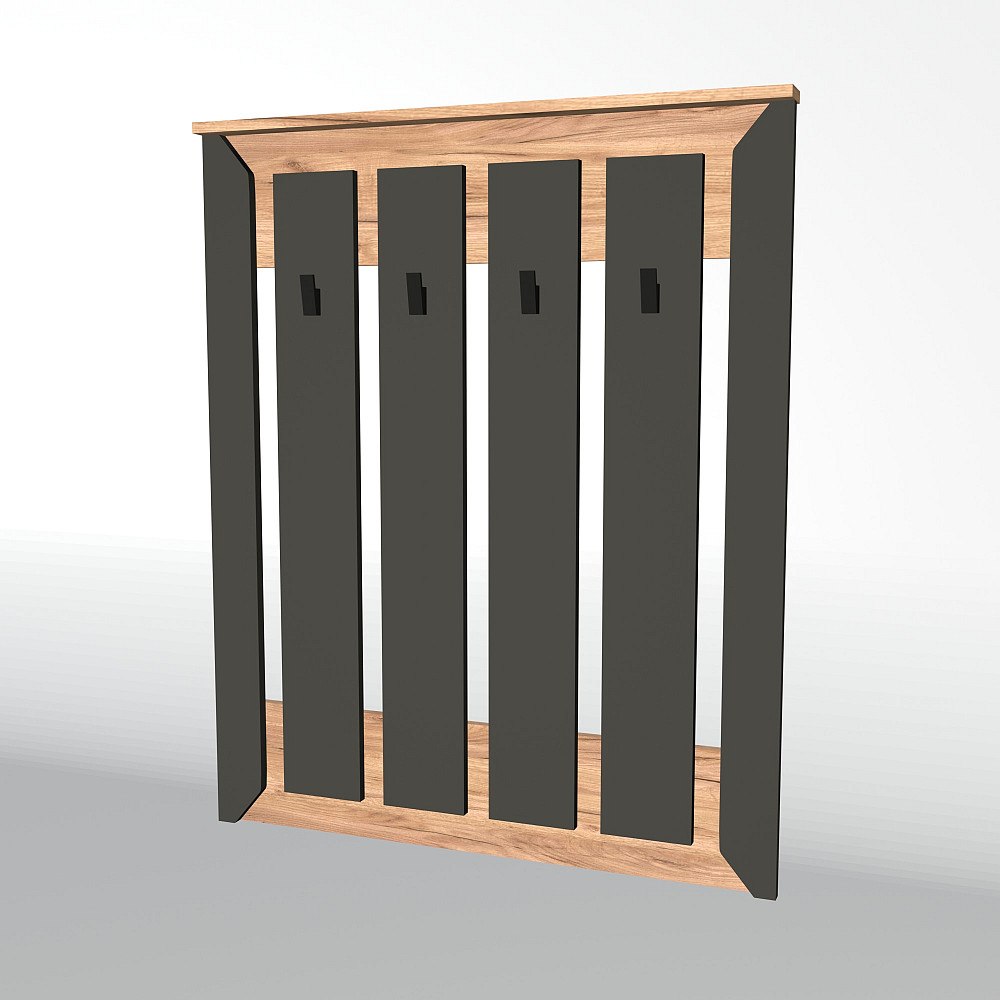 Вешалка настенная Эверест Нордик-900 90х6х110 см Графит + Дуб крафт золотой (DTM-5518) Львов - изображение 1