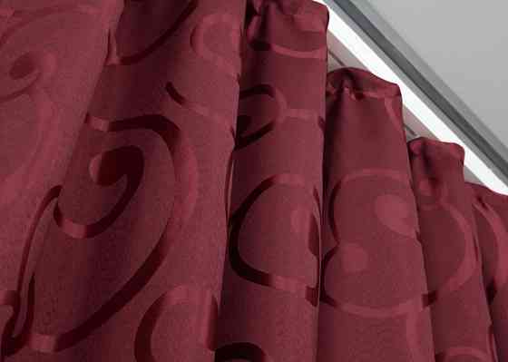 Комплект готовых штор VR-Textil Жаккард № 1533ш Бордовый 150х270 см 2 шт (33-0360) Киев