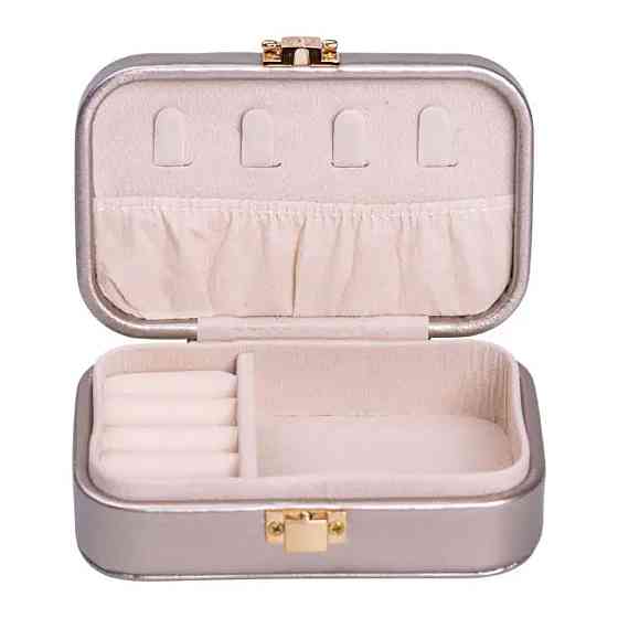 Скринька для прикрас з еко шкіри 12×7.5×4 см із застібкою органайзер для ювелірних виробів HP-5-34CR Коломия